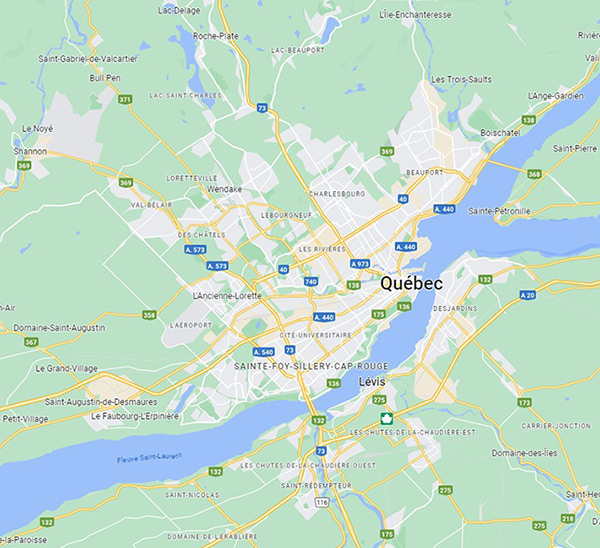 carte ville Québec Lévis